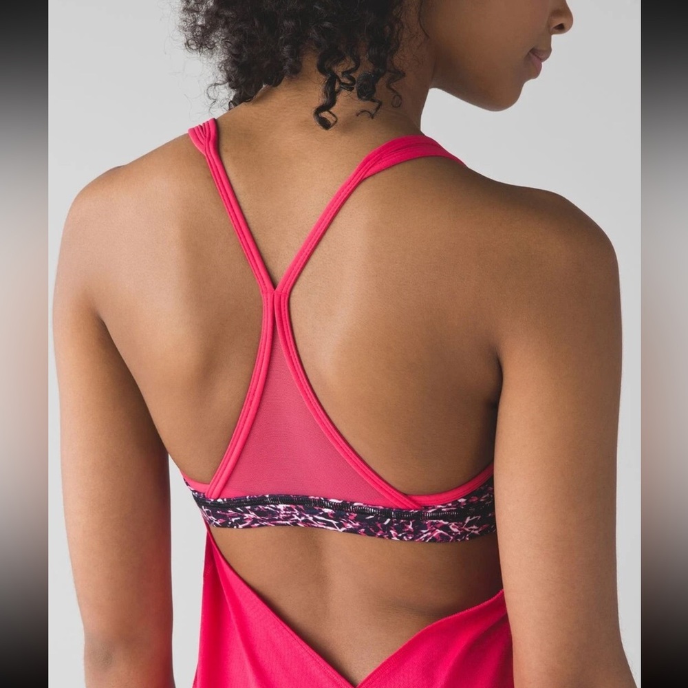 LULULEMON MINIMALIST TANK BOOM JUICE PINK SIZE 6 RACERBACK BUILT IN BRA